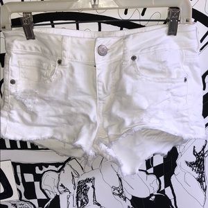 American Eagle white denim shorts